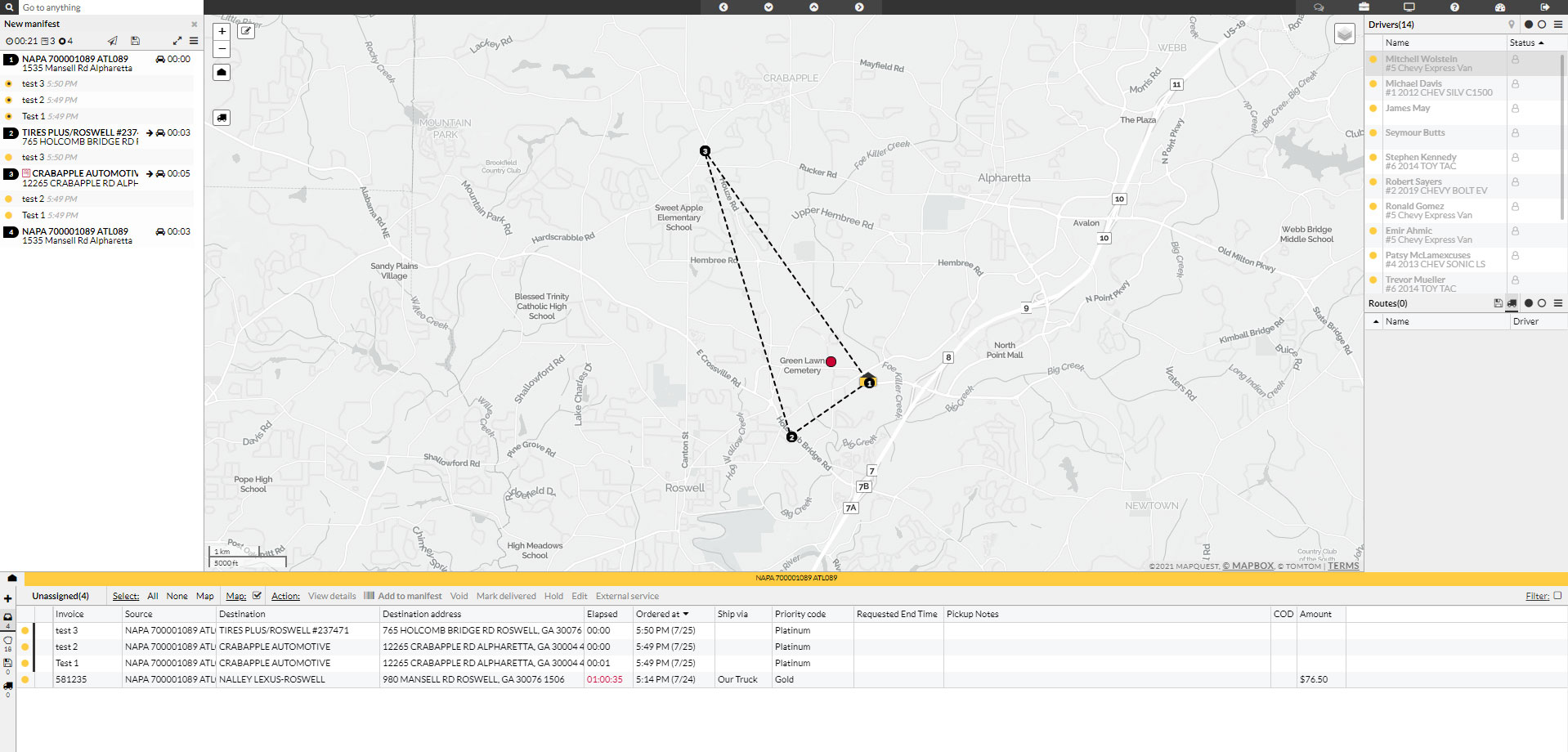 Step 2b. If multiple stops, choose the ideal route.