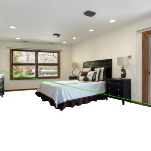 Step 3. Find a stock room or, as seen here, start with a blank room and add the room accessories. Finding the perspective point was crucial.